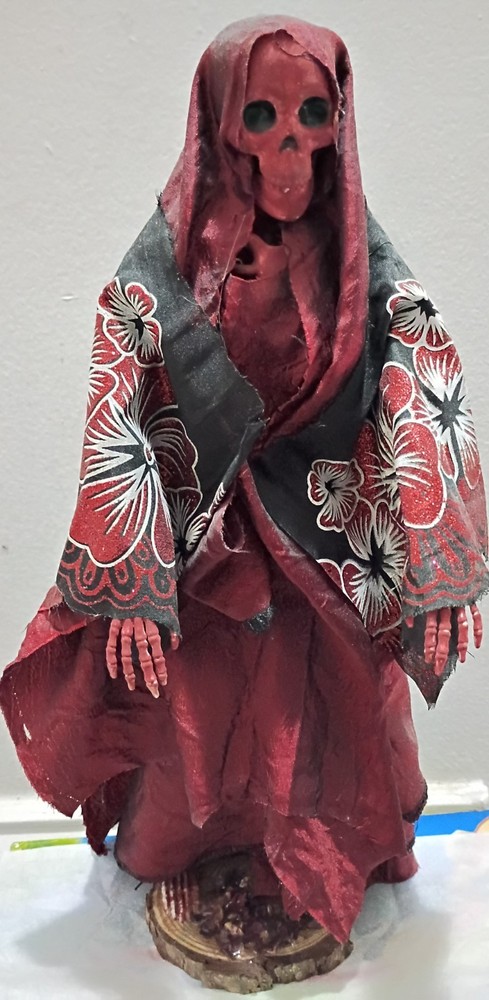 Red Santa Muerte Statue