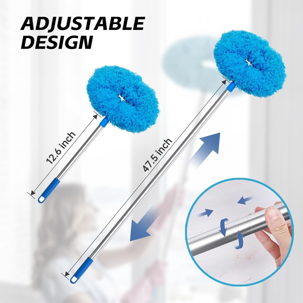 DRQ Ceiling Fan Cleaner Duster, Reusable Microfiber Duster with Extension Pol...