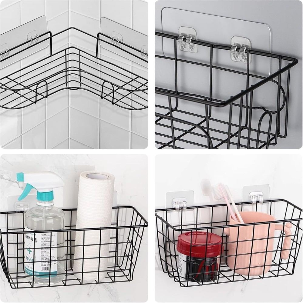 14-Pack Shower Caddy Adhesive Replacement, Shower Shelf Adhesive, No Drilling...