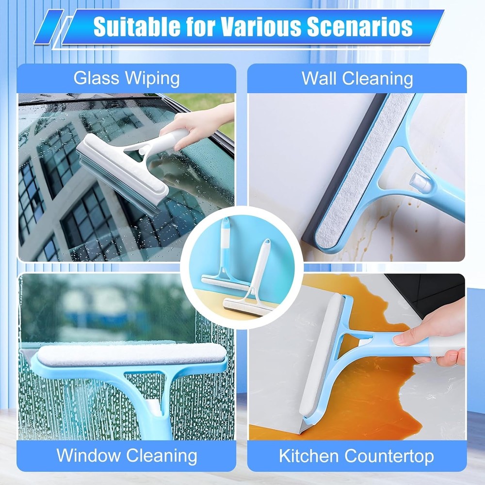 3 in 1 Window Cleaning Scraper, Cleaner Window Squeegee with Sprayer, Squeegee