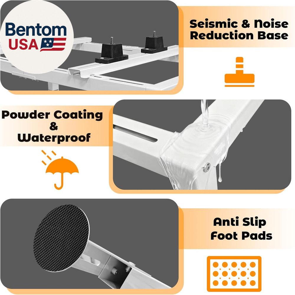 Mini Split Stand, Heavy Duty Adjustable Mini Split Ground Stand for 9000-36000 B