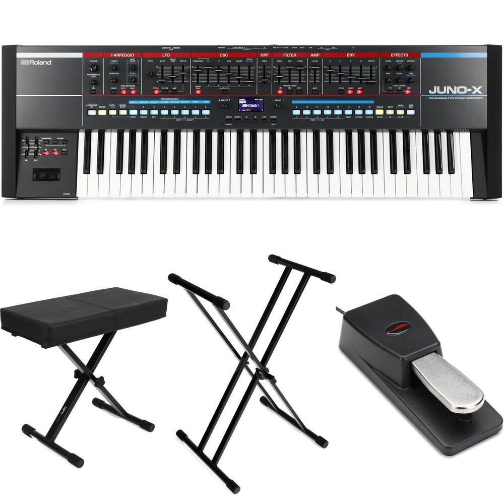 Roland JUNO-X 61-key Synthesizer Essentials Bundle