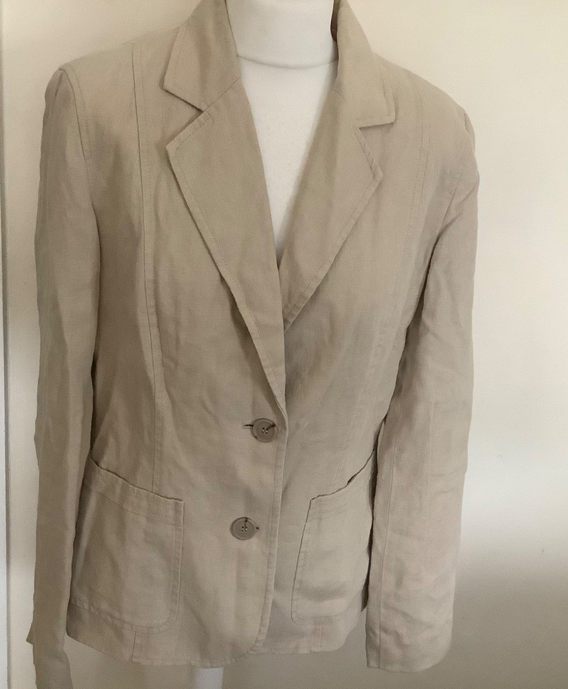 Per Una linen jacket 14 beige lined