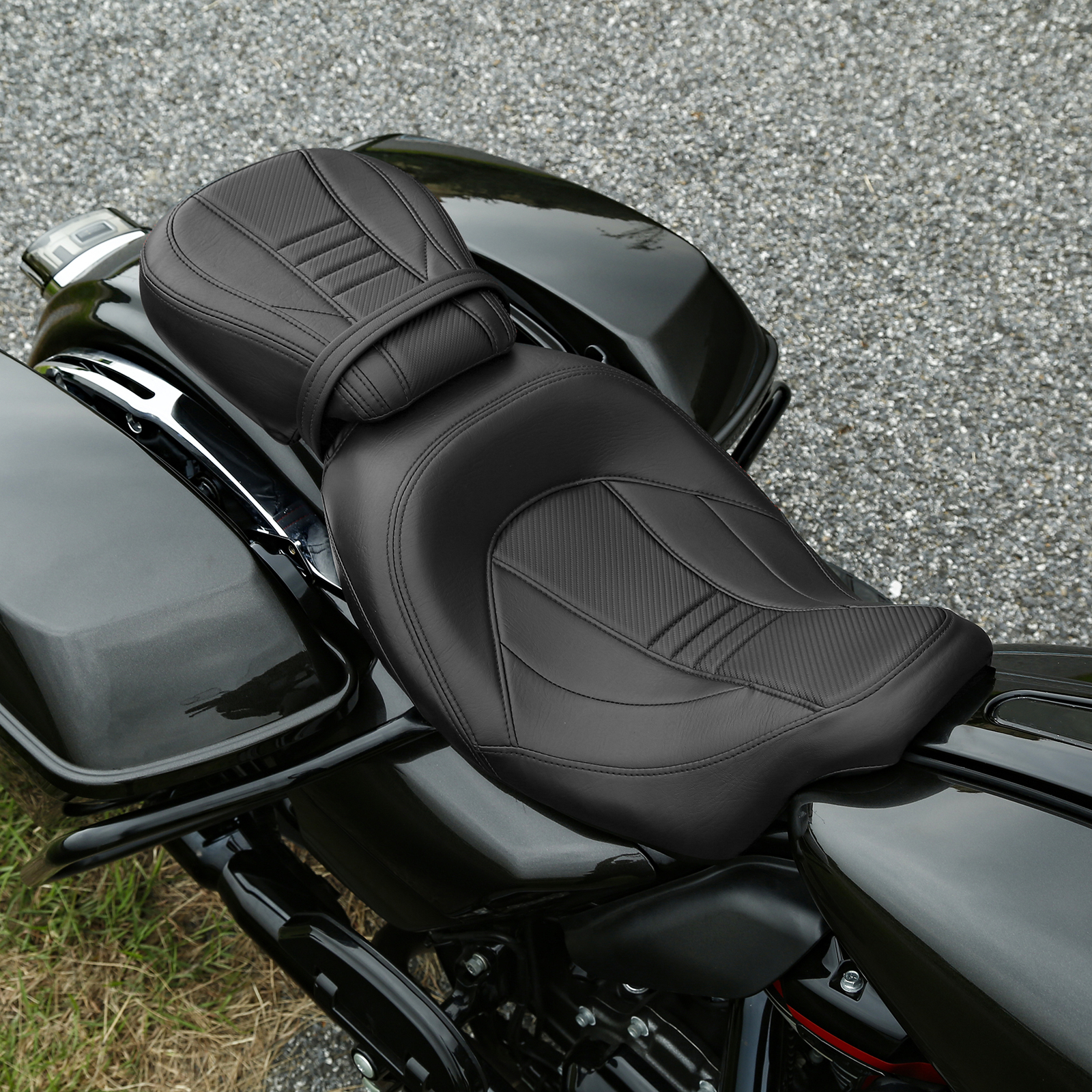 Low-Profile Driver + Passenger Seat Fit For Harley Touring Road Glide 2009-2023