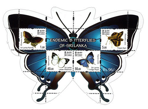 Sri Lanka ENDEMIC BUTTERFLIES MNH 03 mini sheet Stamps 2022 odd shaped souvenir