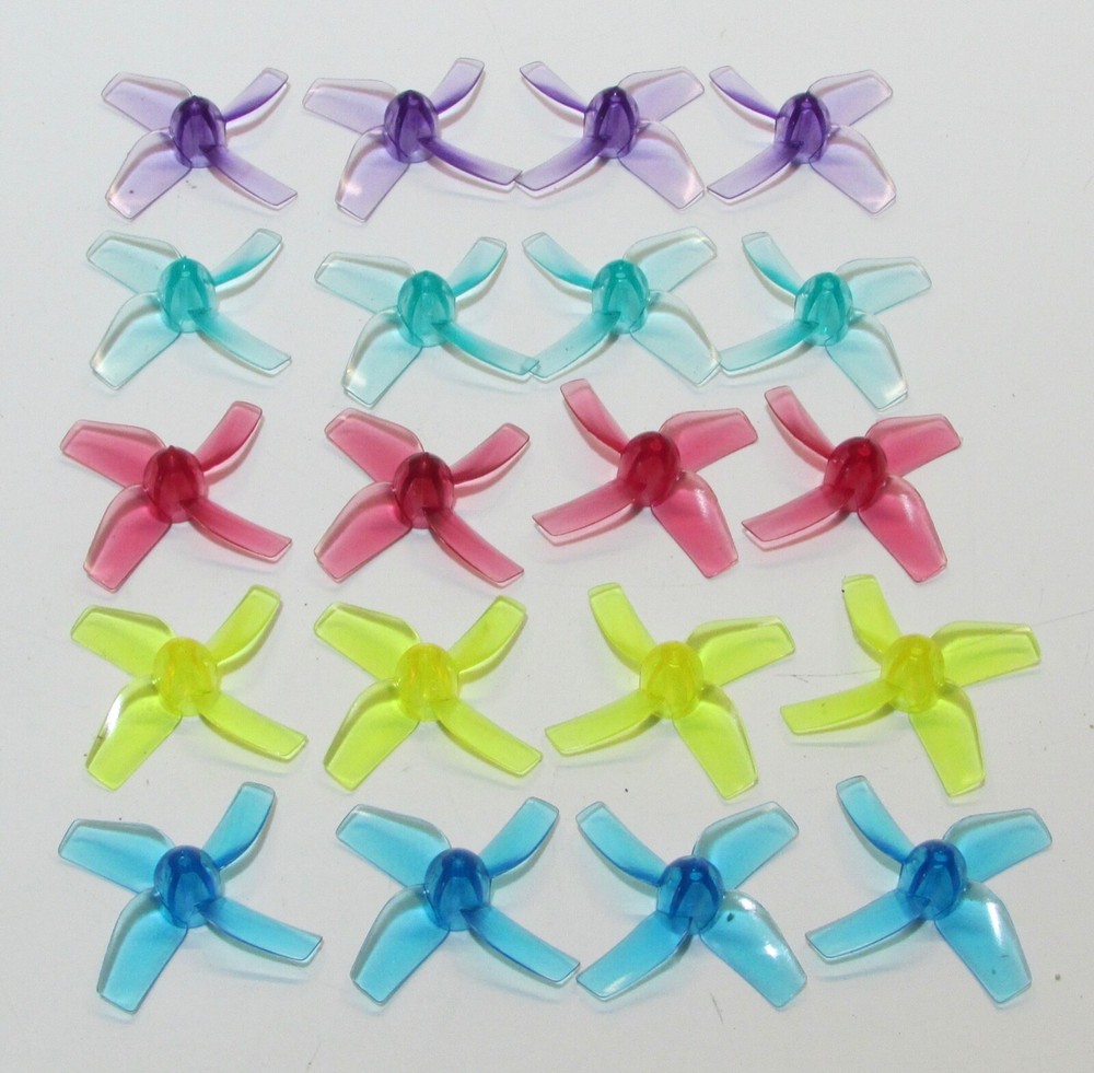 NewBeeDrone (Quad Blade) Micro Propeller Replacement Multi Colored (Set Of 20)