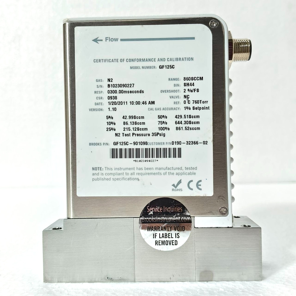 BROOKS GF125C MASS FLOW CONTROLLER O2 600SCCM