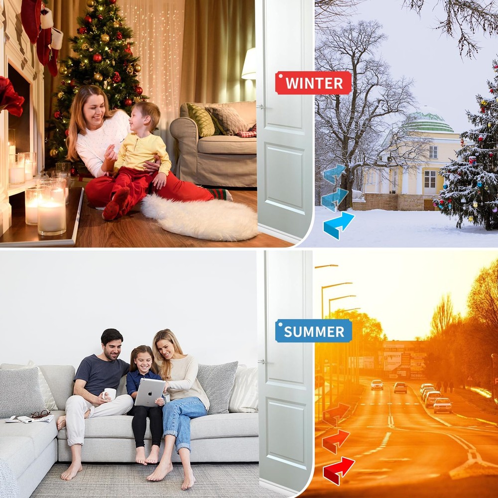 Hojoy 2 Pack Under Door Draft Stopper, Adjustable Sweep 2 Pack, Black