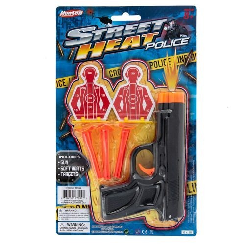 5 1/2 In. Soft Dart Shooter Police Action Play Set Halloween /Cosplay Pistol Gun