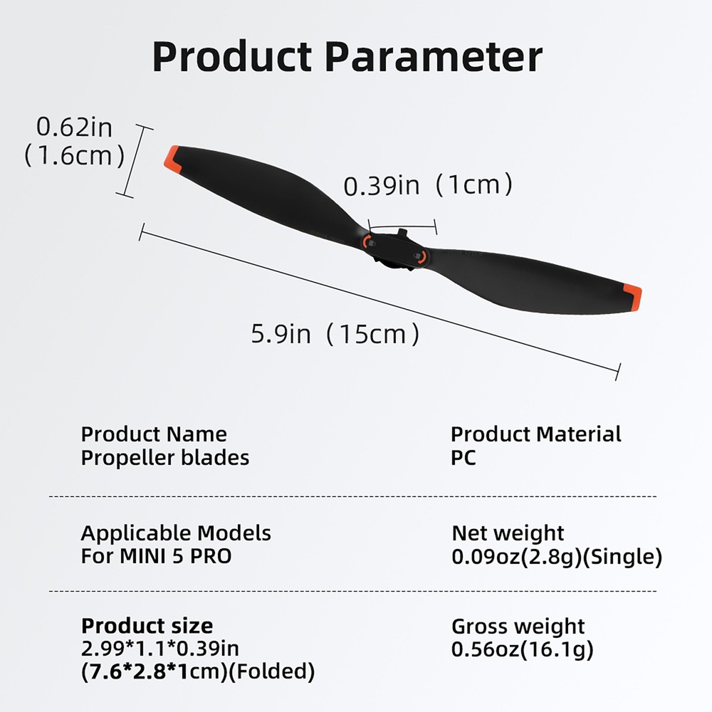 4PCS For DJI Mini 5 PRO Drone Propellers, Quick Release Low Noise Accessory