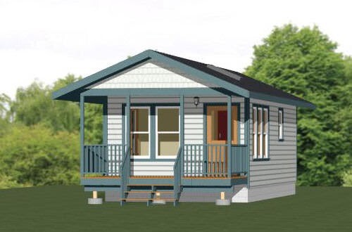 14x28 Tiny House -- 391 sq ft -- PDF FloorPlan -- Model 3E