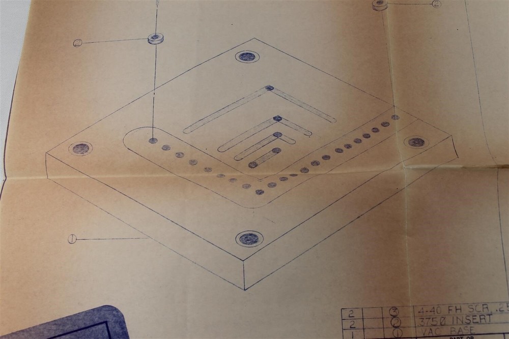 Teledyne Microelectronics Universal Substrate Chuck II 1983 Blueprint 2 Sheets