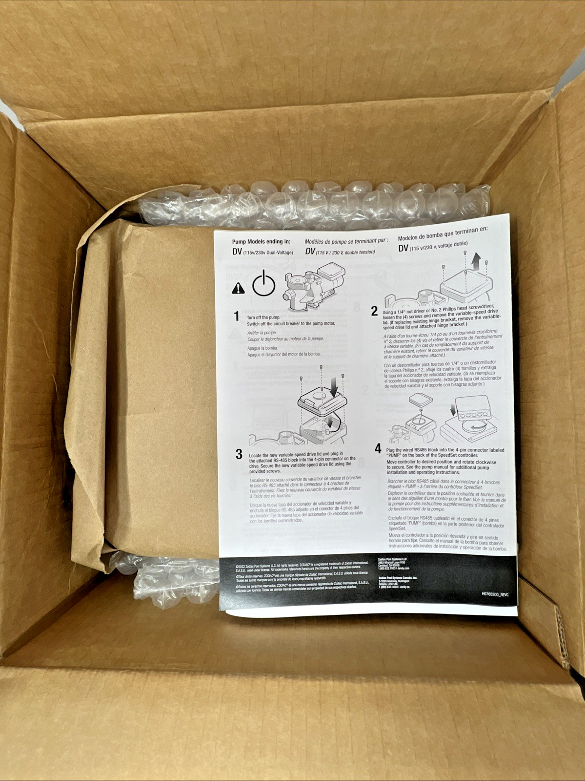 Zodiac Variable Frequency VS Pool Pump Drive, 2.70, THP, 115V/230V, R0974400