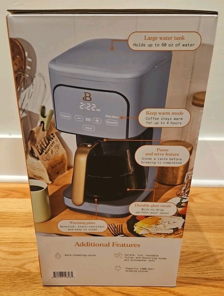 Beautiful 12-Cup Programmable Coffee Maker Drew Barrymore Cornflower blue NEW