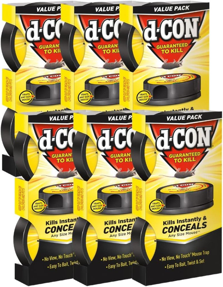 No View, No Touch Covered Mouse Trap, 6 Pack (2 Traps Each) (Packaging May Vary)