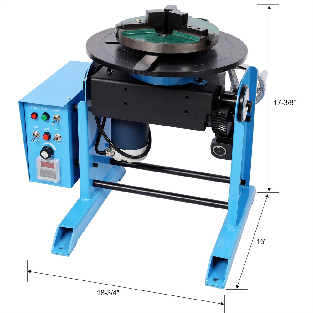 66LBS Rotary Welding Positioner 0-90° Welding Positioning Turntable Table