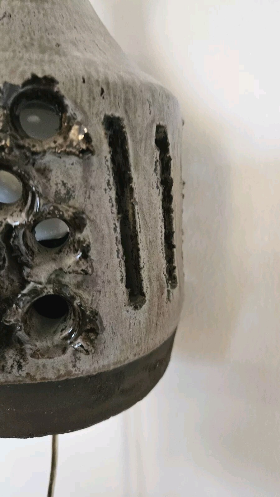 A Pair of Lovemose Danish brutalist Stoneware Vintage Wall Lights