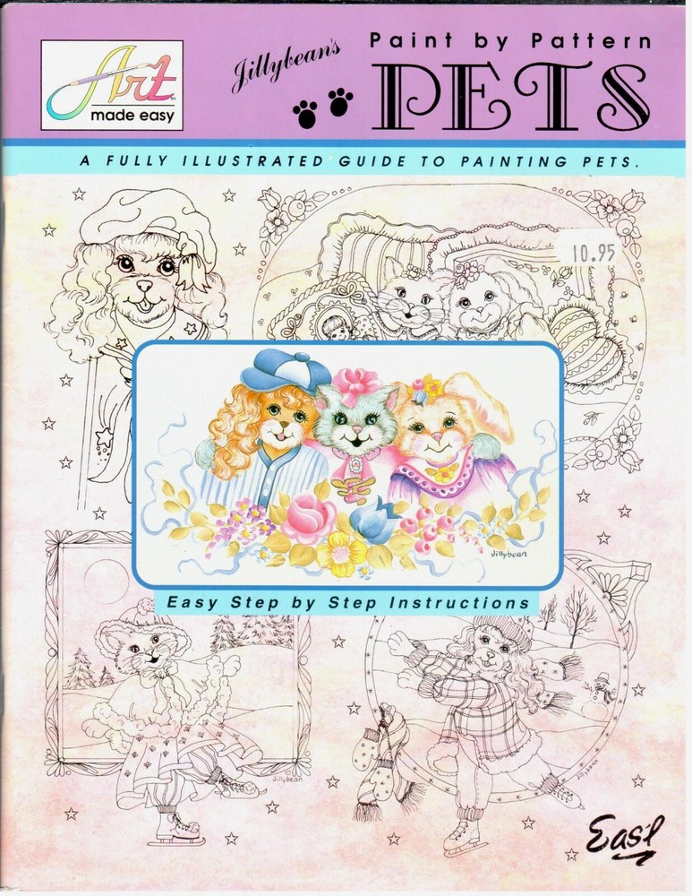 Jillybean's Paint by Pattern PETS Decorative Painting Cartoon Cats & Dogs Book