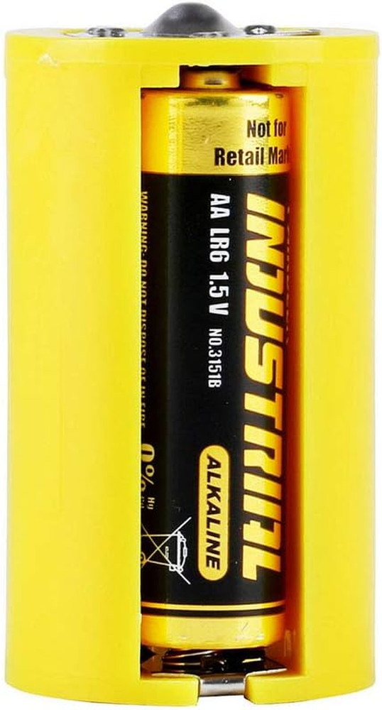 8 Pcs AA to Size D Battery Adapters Converter Cases Plastic Parallel Yellow