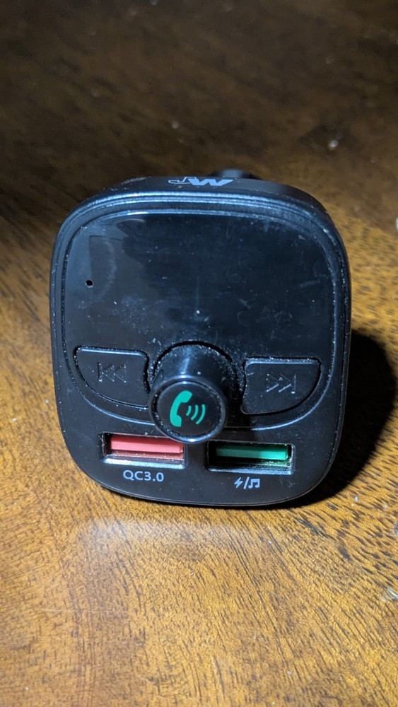 🧷 Just Wireless Black USB Car Charger Bluetooth Hands-Free FM Transmitter