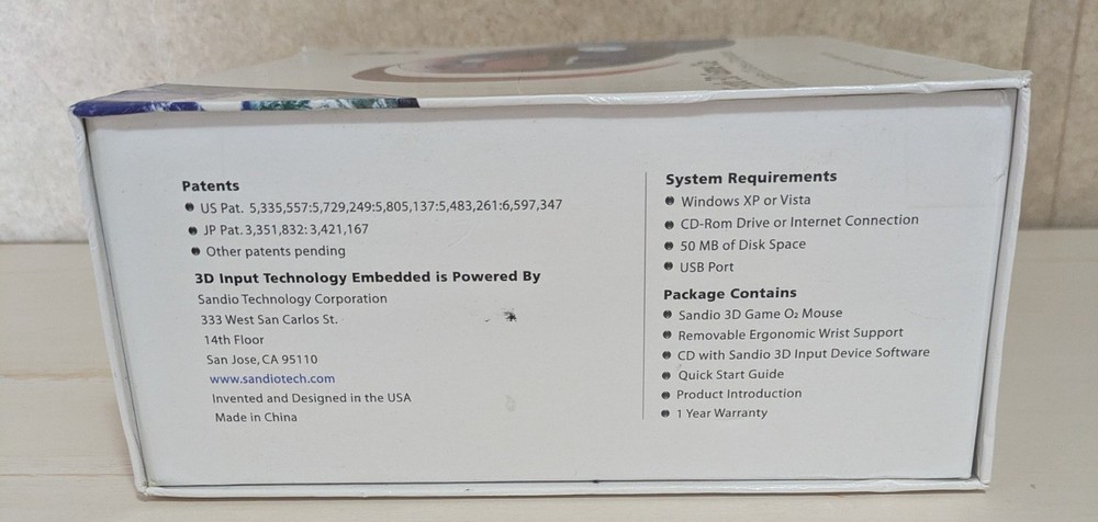 Sandio 3D Game O2 High Performance Laser Gaming Mouse NIB