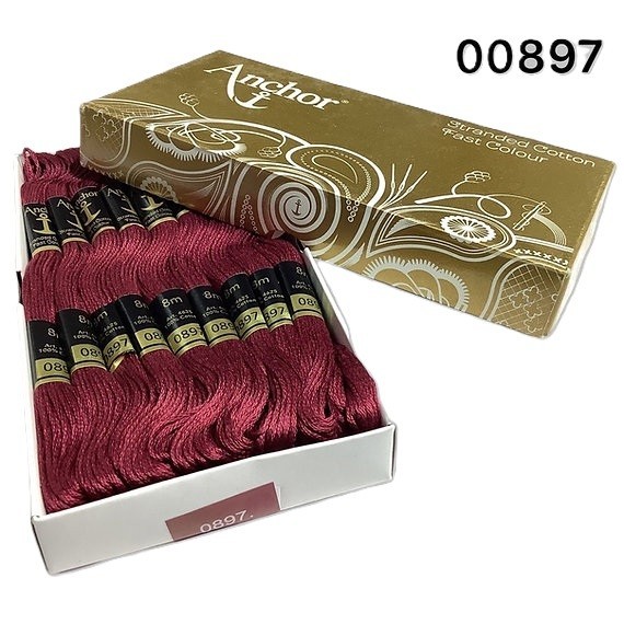 Set of 25 Anchor Stranded Cotton Thread Hand Embroidery Stitch Thread Shade 897