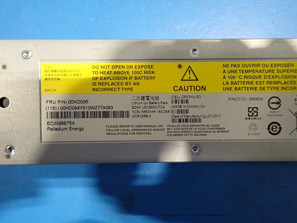 IBM 00ND095 Flash System Battery 998054 00ND094 Backup Power Module