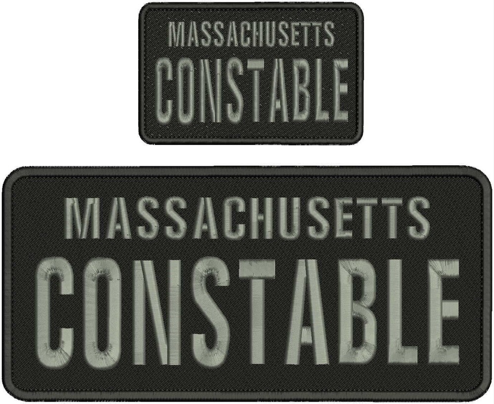 massachusetts constable embroidery patch 5x11 aand 3x5 hook on back