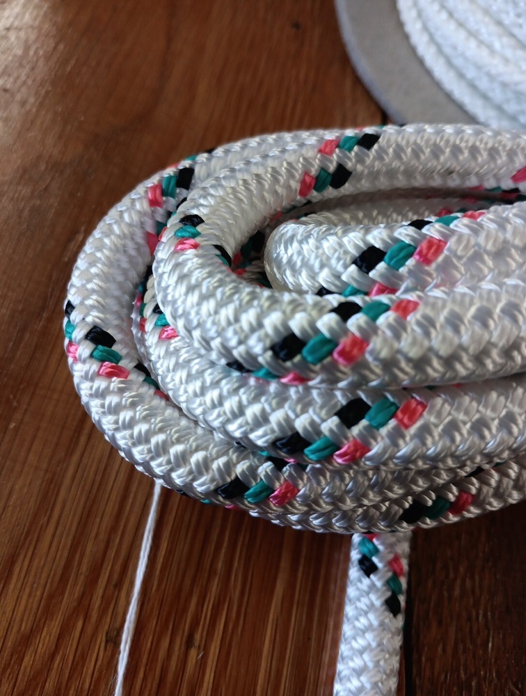 7/16" x 27 ft. Double Braid-Yacht Braid Polyester Made in USA.