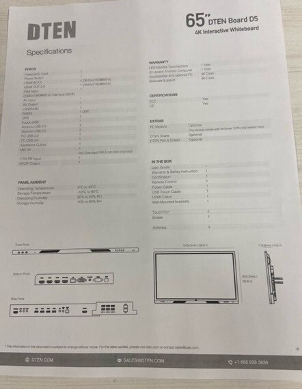 DTEN 55E Interactive Whiteboard