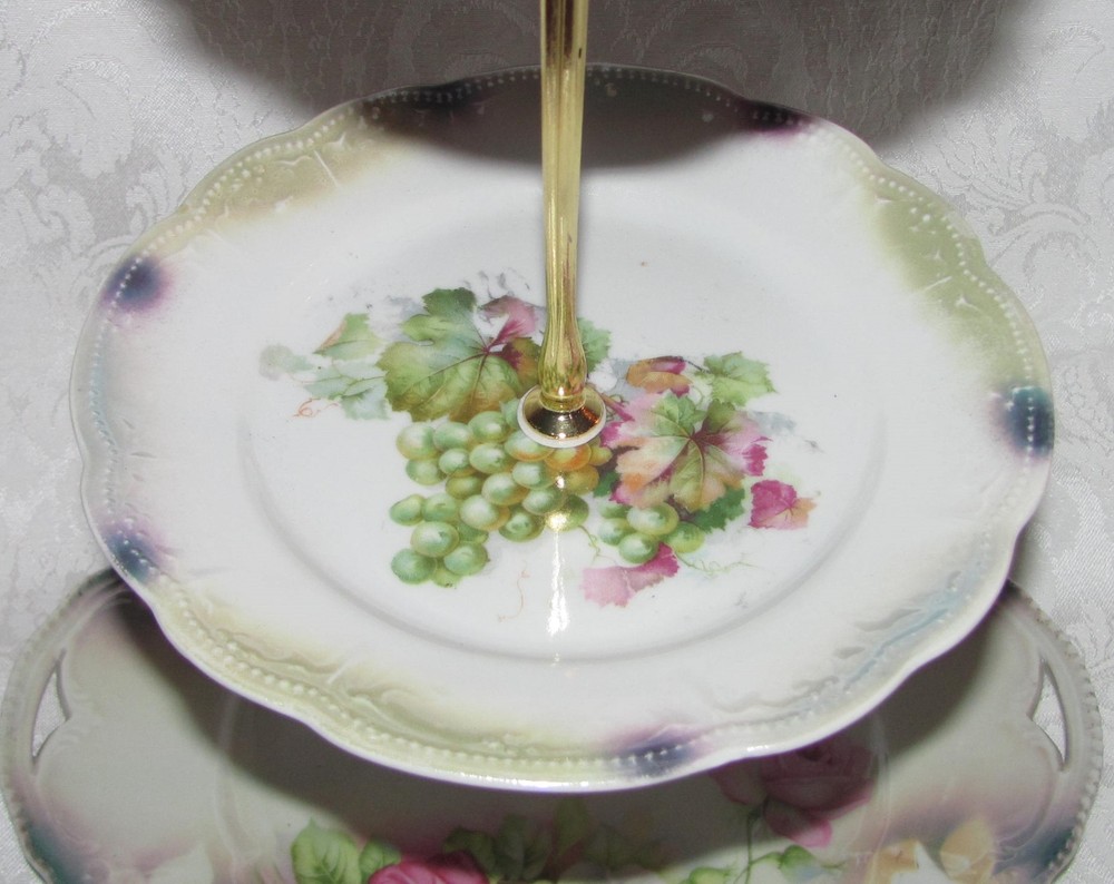 Custom Three Tier Tea Party Cake Stand Made With Antique Lusterware Plates