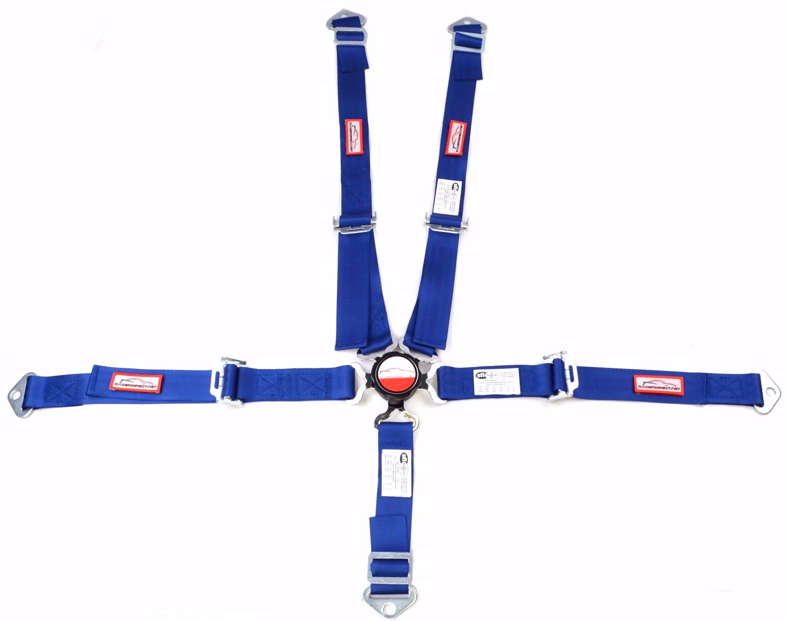 JR RACING HARNESS SFI 16.1 5 POINT CAM LOCK FLOOR MOUNT SEAT BELT COBALT BLUE
