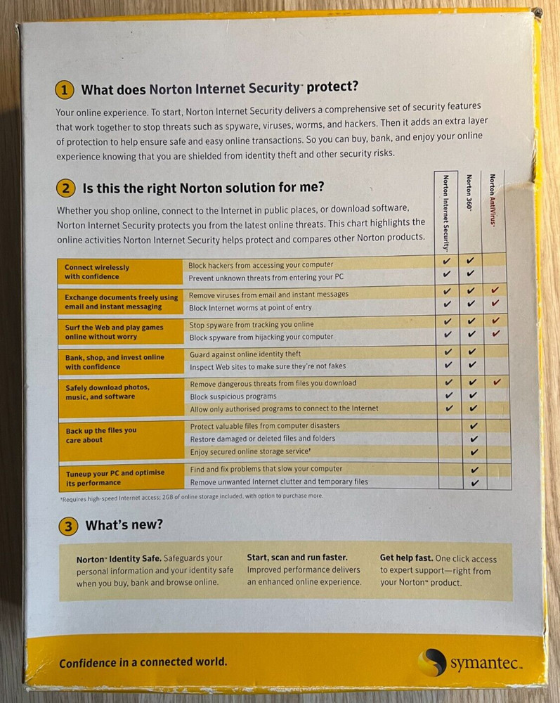 Norton INTERNET SECURITY 2008 3 PC Device - PC-CDROM BIG BOX Vintage 2008