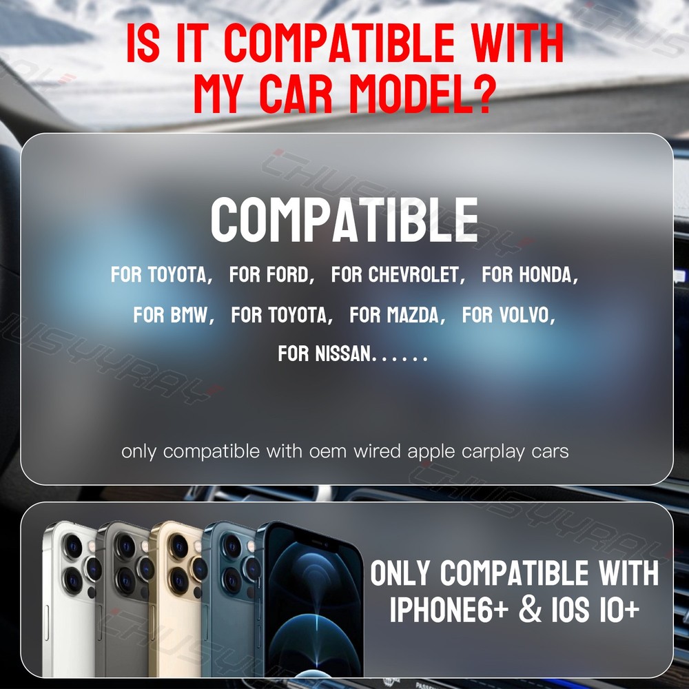 Wireless CarPlay/Android Auto Adapter For Apple Android Wireless Carplay Dongle