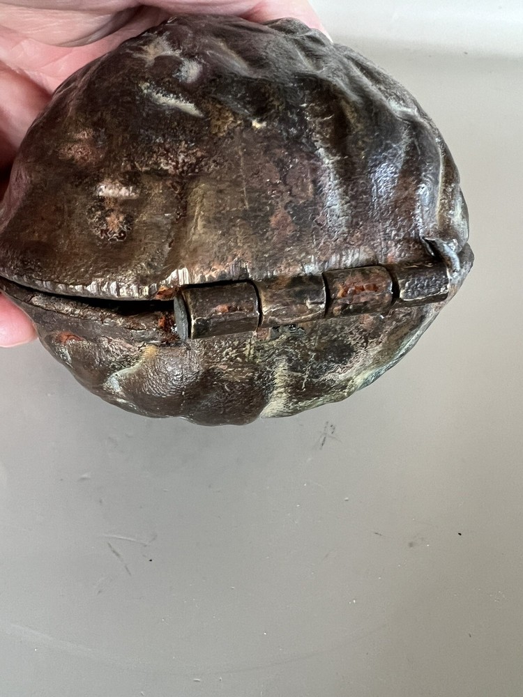 Vintage Brass Walnut Shaped Nutcracker, 5” x 2.5”