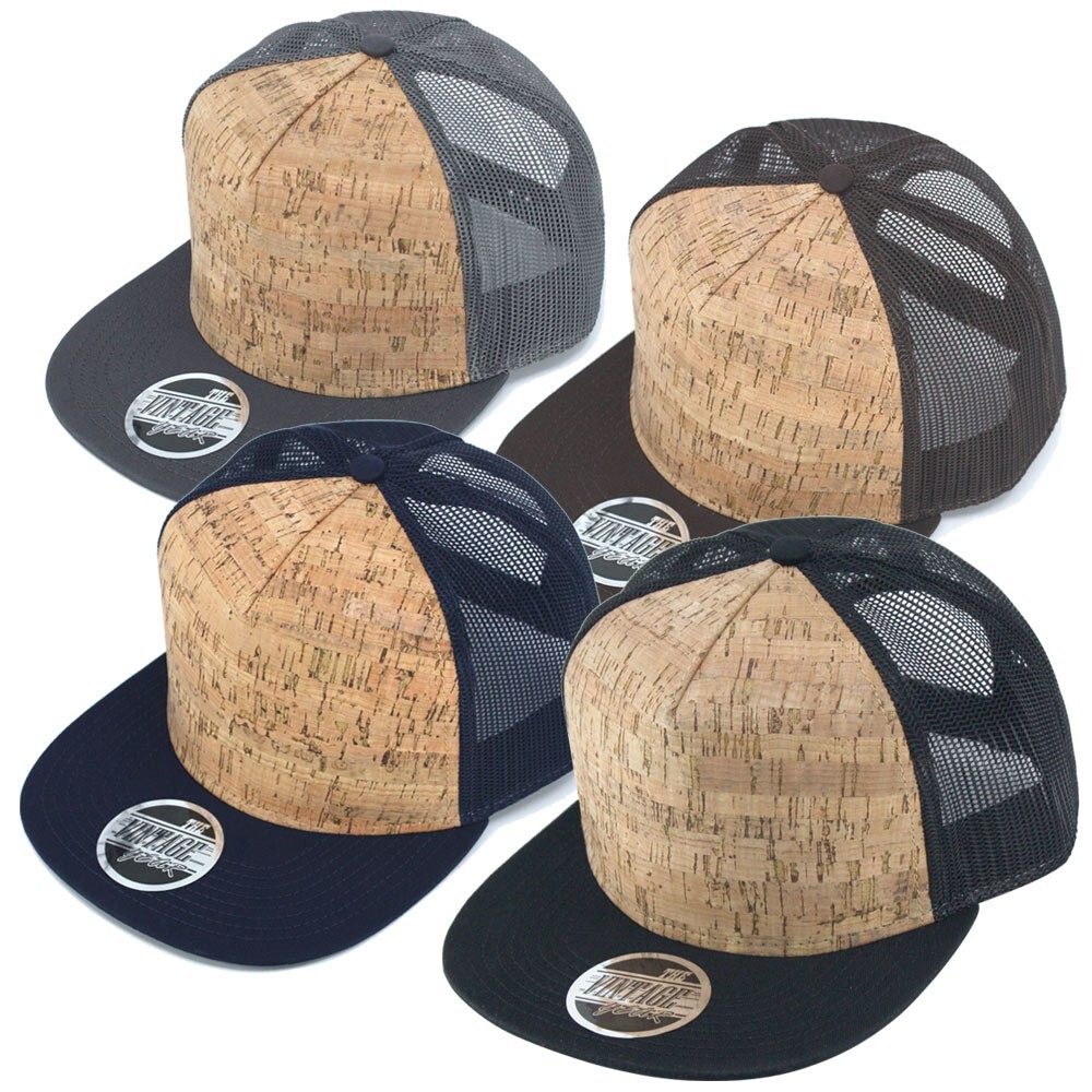 New Cork Square Cotton Flat Visor Mesh/Denim Adjustable Snapback Baseball Caps