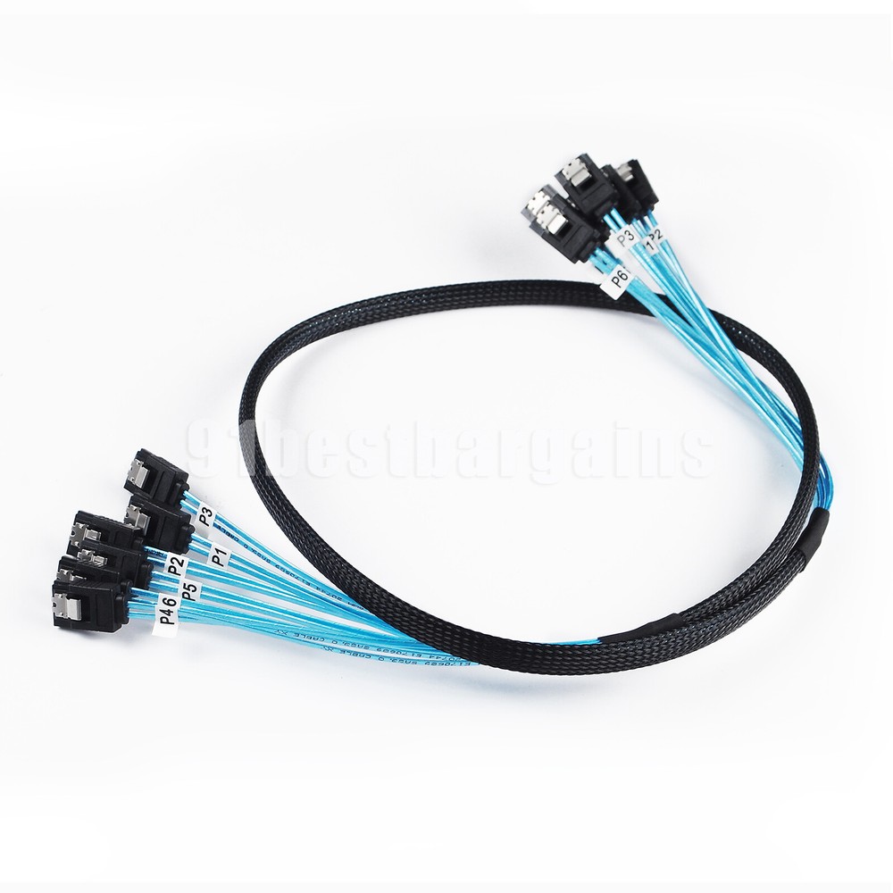 SATAIII Cable 6Pcs 6Gbps for Bitcoin Server CD DVD Drive Raid HDD SSD Data Cable