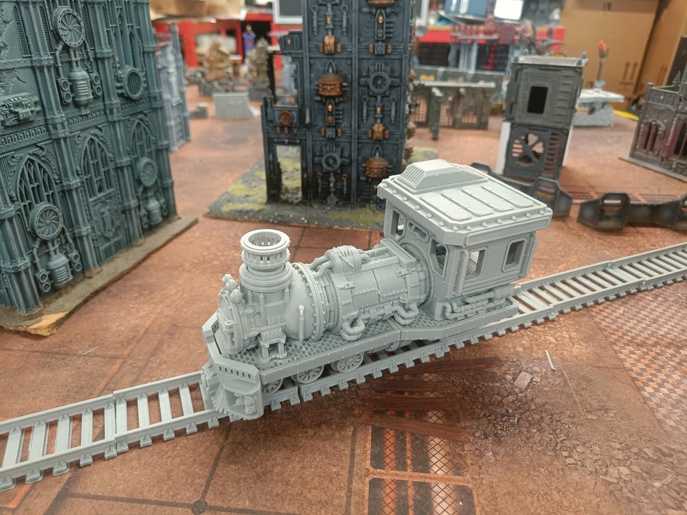 Ash Canyon Express Sci-fi Streampunk Train scenery.