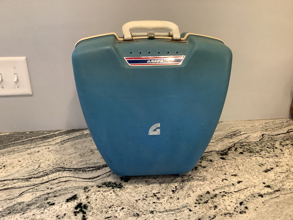 Vintage Gladding Bowling Ball Hard Shell Case Blue Retro Bag
