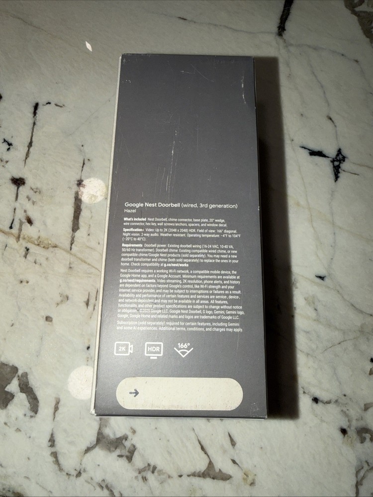 Google Nest Doorbell 3rd Gen Wired