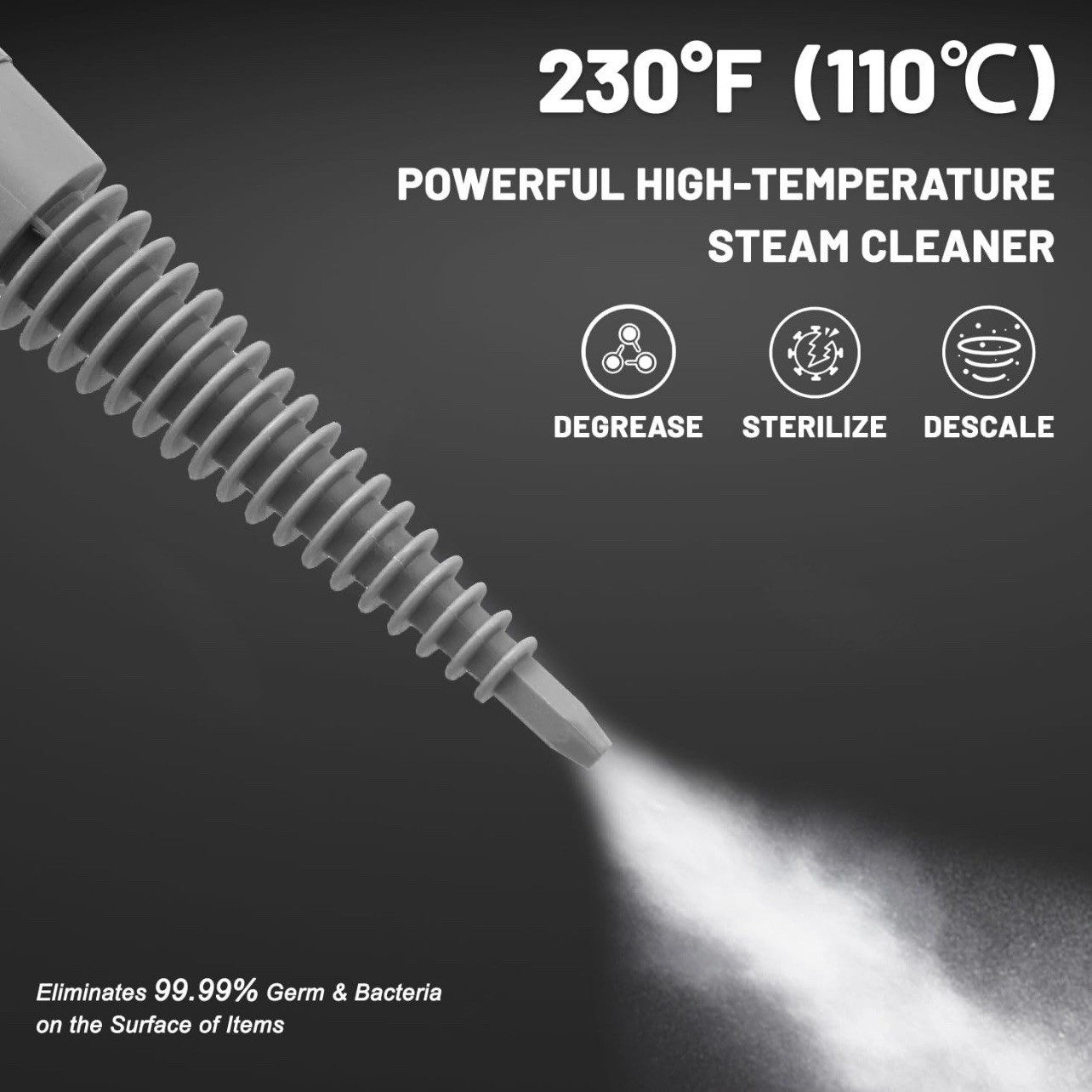 Handheld Steam Cleaner, Pressurized Multi-Surface Steam Shot with 13 Accessories