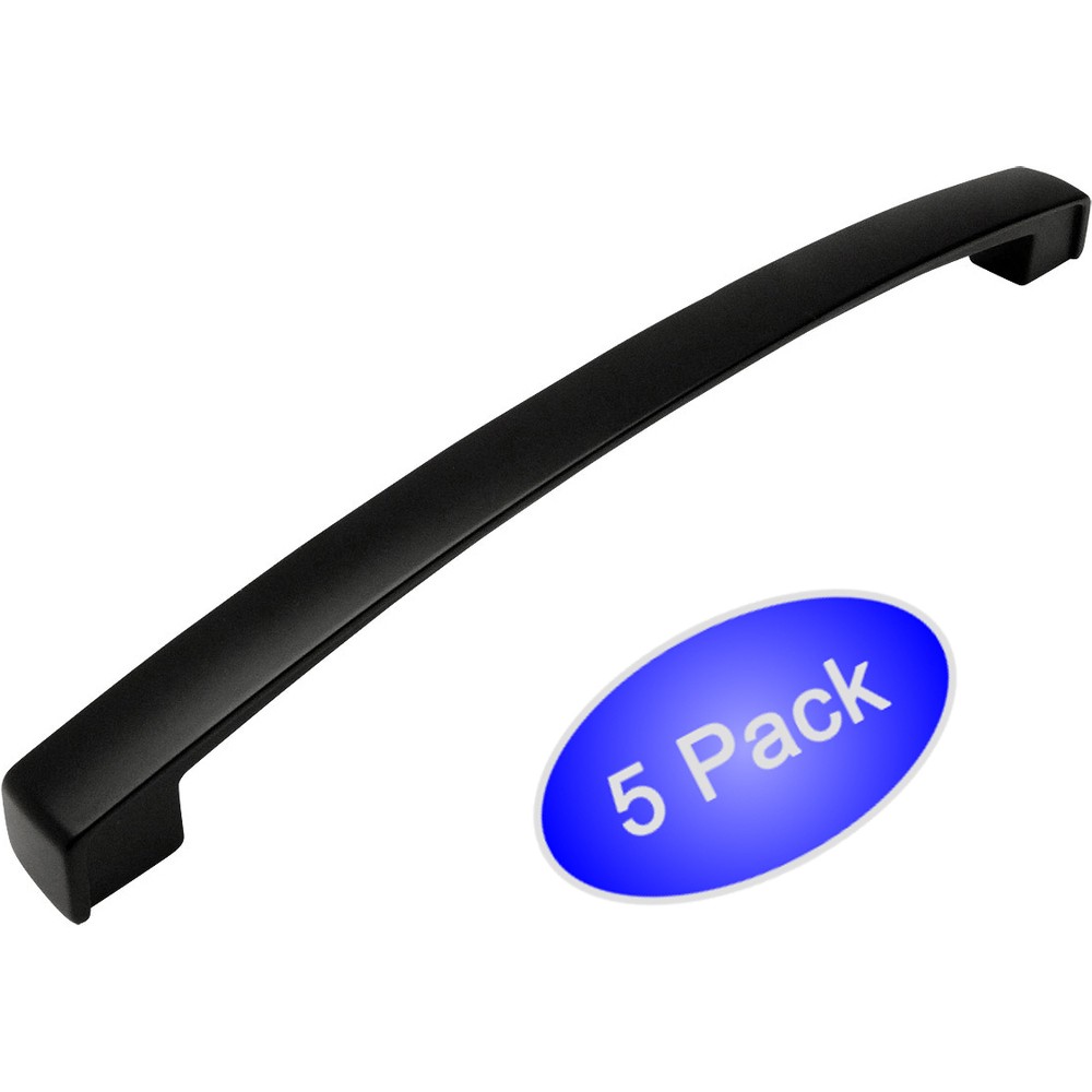 *5 Pack* Cosmas Cabinet Hardware Flat Black Arch Cabinet Pulls - #616-192FB