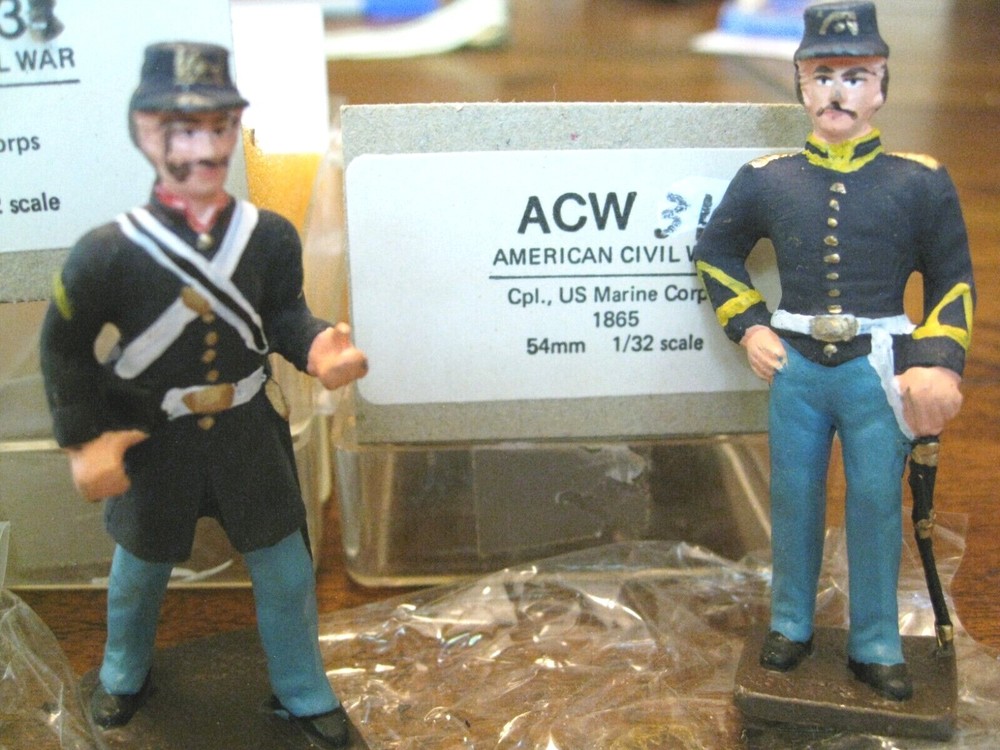 USMC Marine Corps 1863 - 1865 Civil war original hand painted lead soldiers Mili