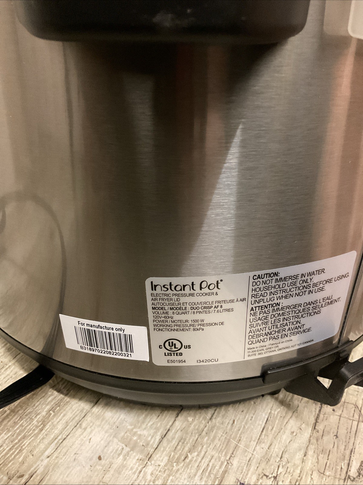 🏯 Instant Pot Electric Pressure Cooker 8 Qt ( 1500 W)🆕AS SHOWN