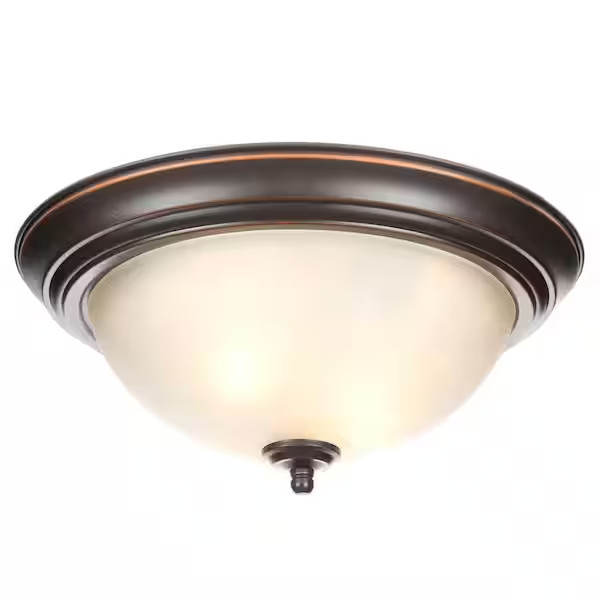 13 In. 2-Light Oil Rubbed Bronze Flush Mount (4-Pack)