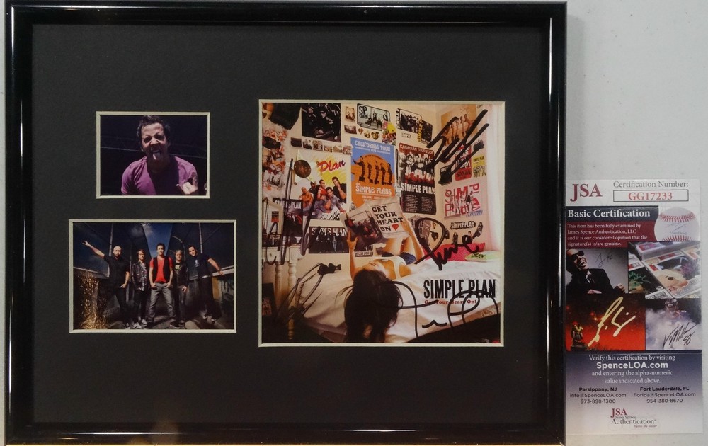 SIGNED SIMPLE PLAN AUTOGRAPHED CD FRAME DISPLY CERTIFIED AUTHENTIC JSA # GG17233