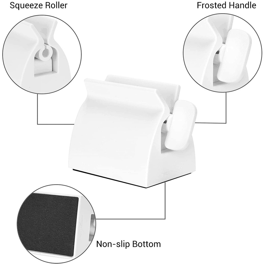 2pcs-Rolling Tube Toothpaste Squeezer 3 Count (Pack of 1), White