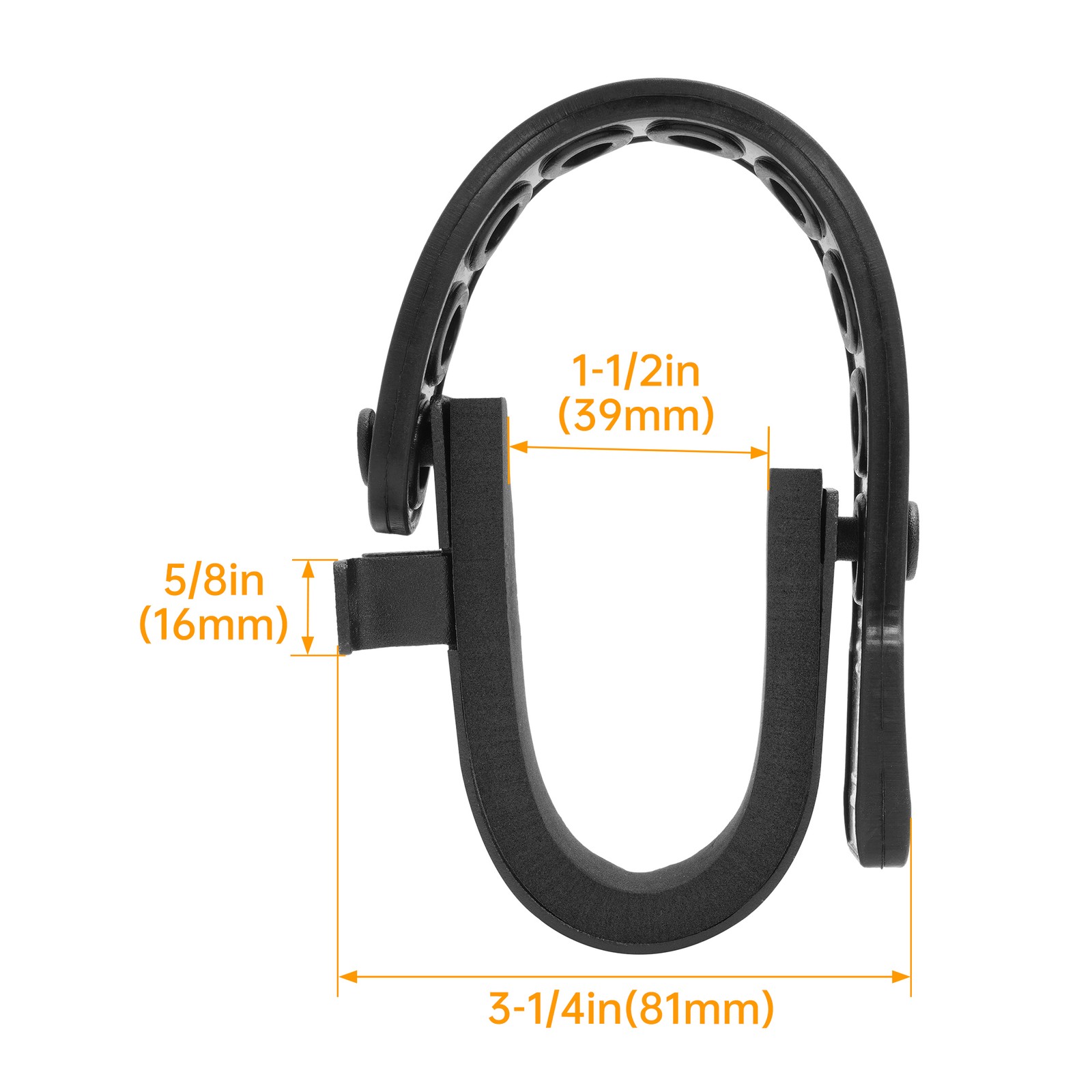 Powder Coated Rubber Gun Rack Straps 2 Pack For Seat Back MOLLE Panel Mounting