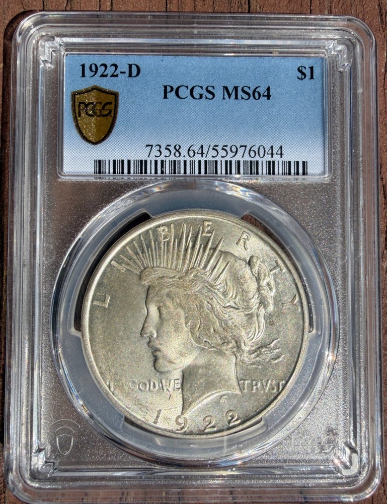 1922 D Peace Silver Dollar PCGS MS-64