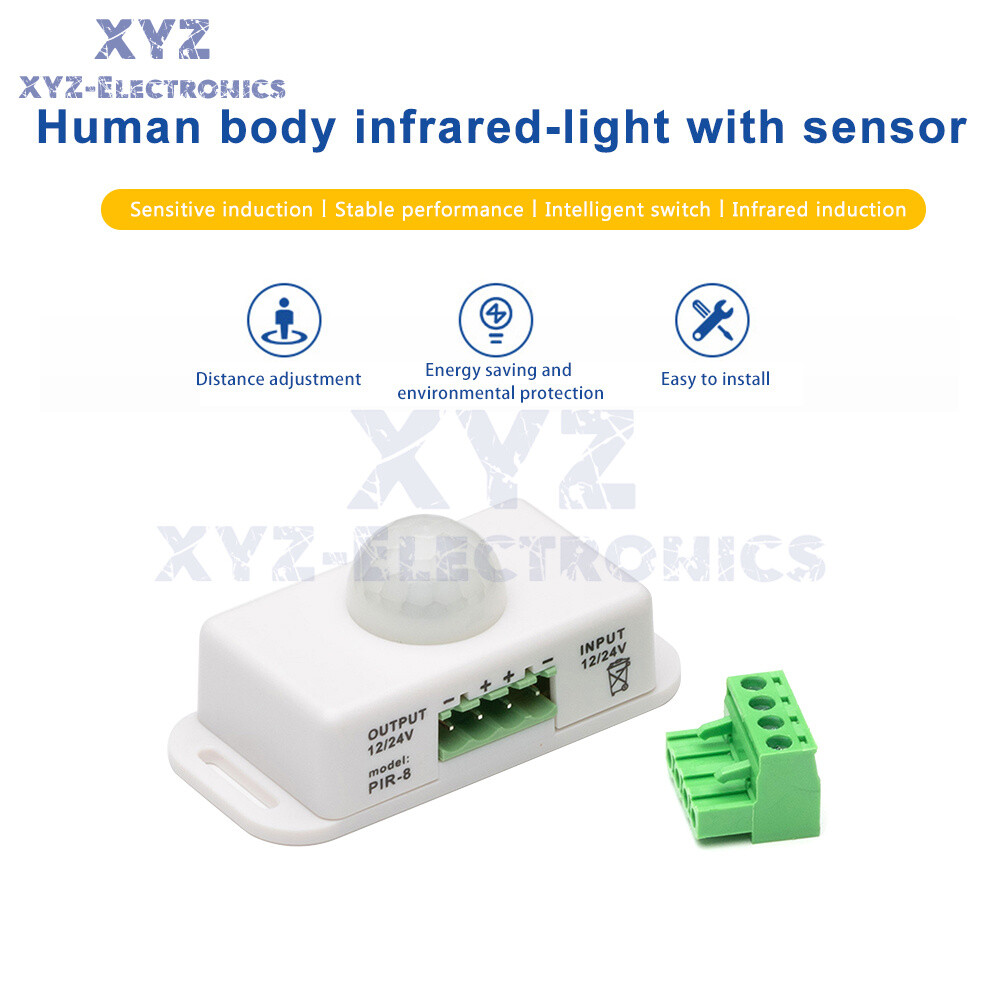 DC 12V-24V 6A/8A Automatic infrared PIR Motion Sensor Switch For LED Strip Light